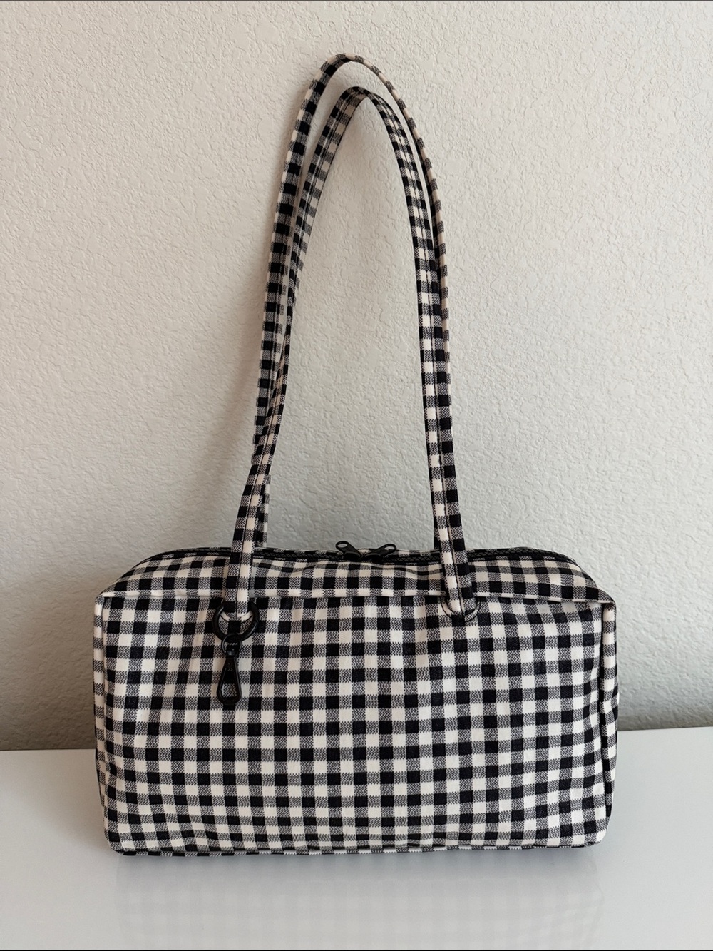 EUC Baggu Bowler Black & White Gingham